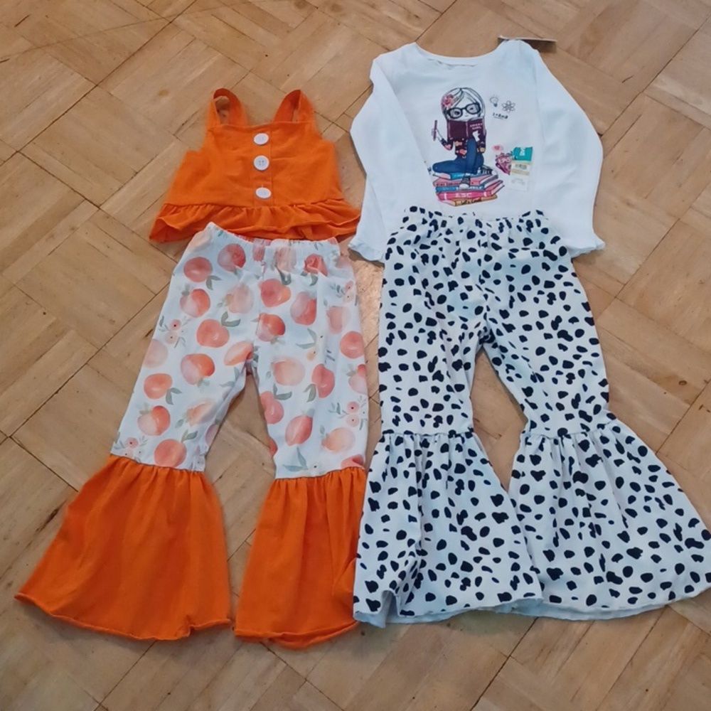 Girls bell bottem lot size 3t pants and tops
